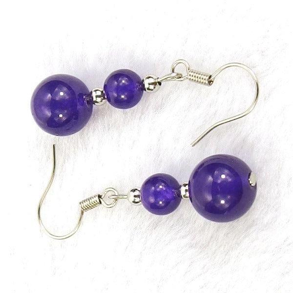 Indigo Jade Natural Gemstone Earrings-Earring-SPARKLE ARMAND