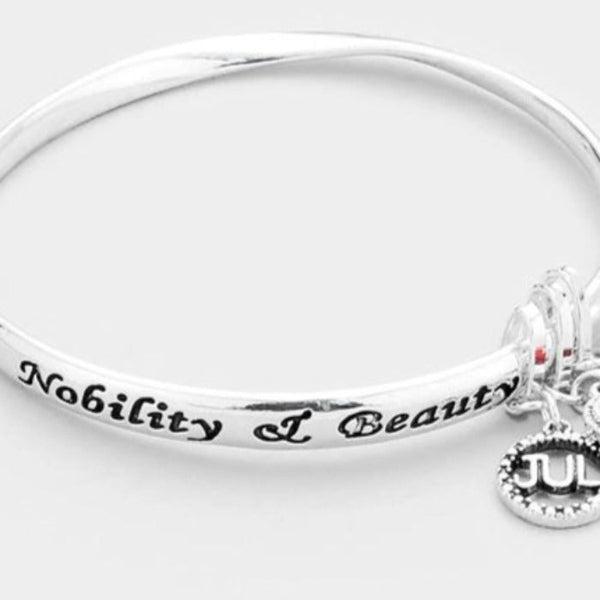 July Birthday Stone "Nobility & Beauty" Bracelet