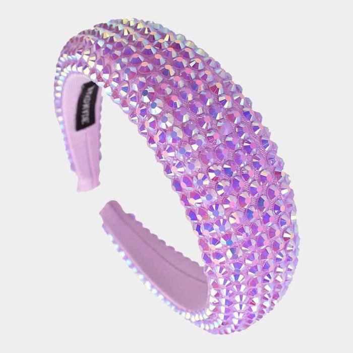 Lavender Faceted Bead Padded Headband