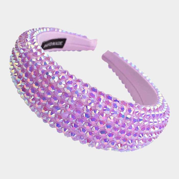 Lavender Faceted Bead Padded Headband