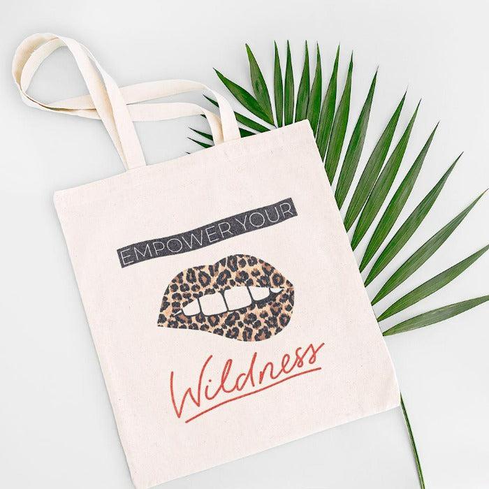 Leopard Print Lips Wildness Canvas Tote Eco Bag