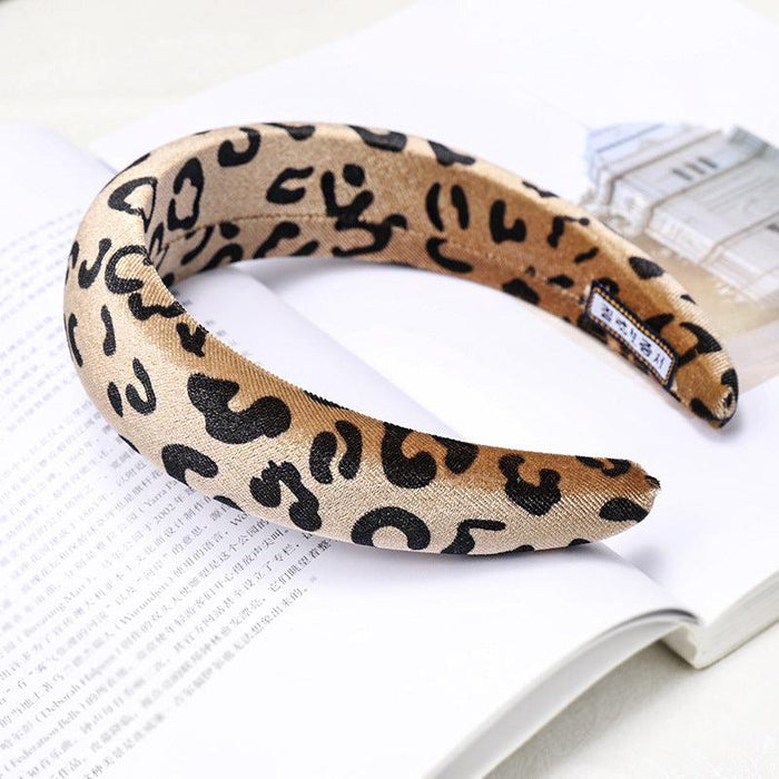 Leopard Print Lt Coffee Padded Headband