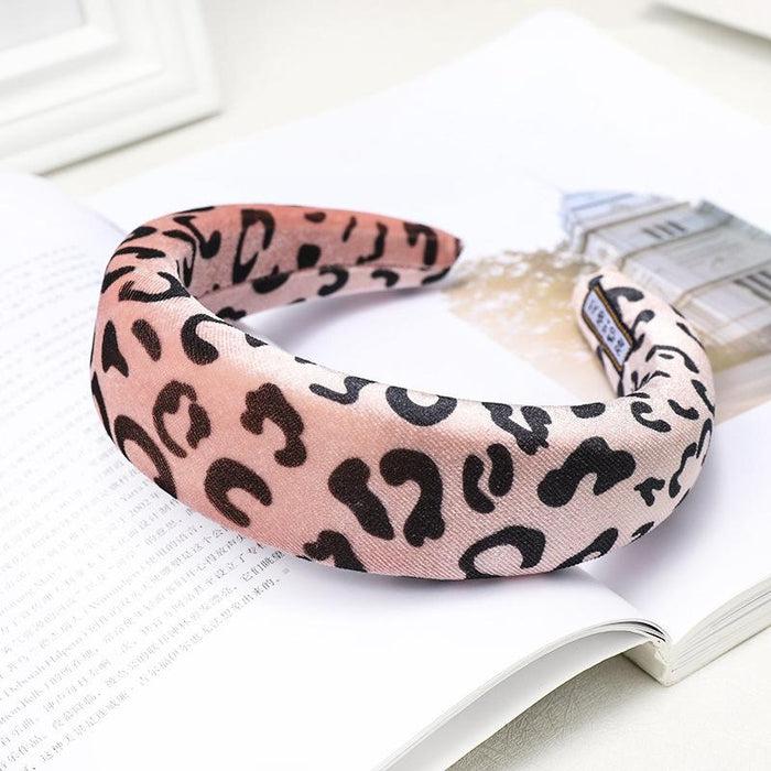 Leopard Print Pink Padded Headband