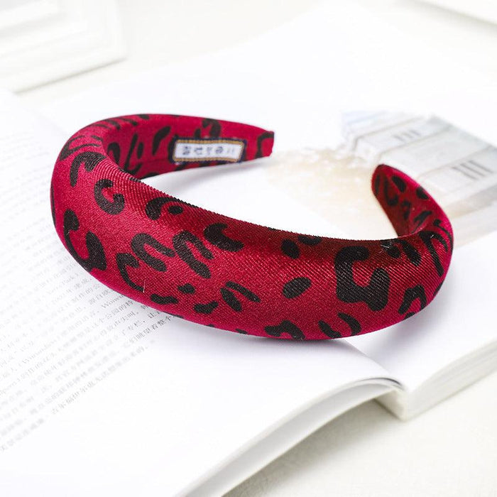 Leopard Print Red Padded Headband
