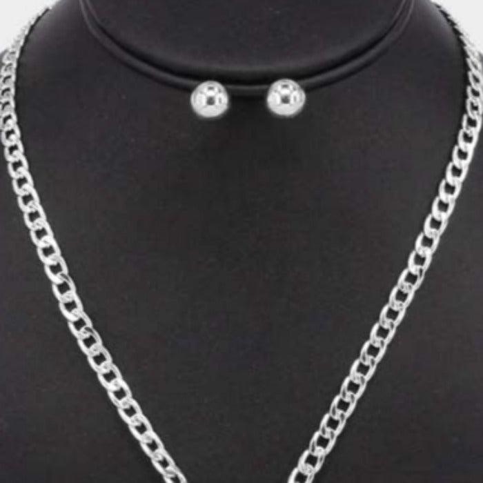 Lion Rhinestone Embellished Pendant Necklace Set