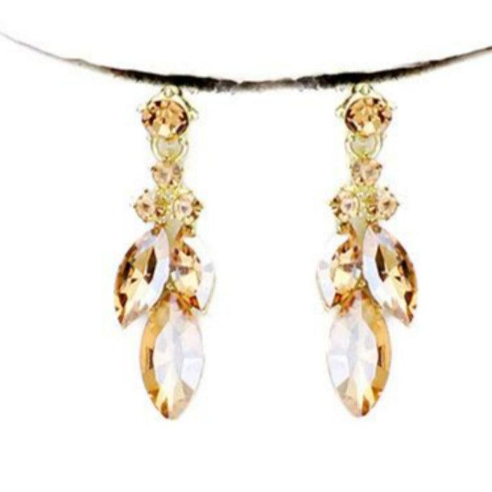 Lt. Topaz Crystal Marquise Statement Vine Necklace Set