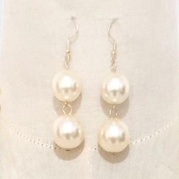 Lucite Bead Cream Faux Pearl Statement Necklace-Necklace-SPARKLE ARMAND