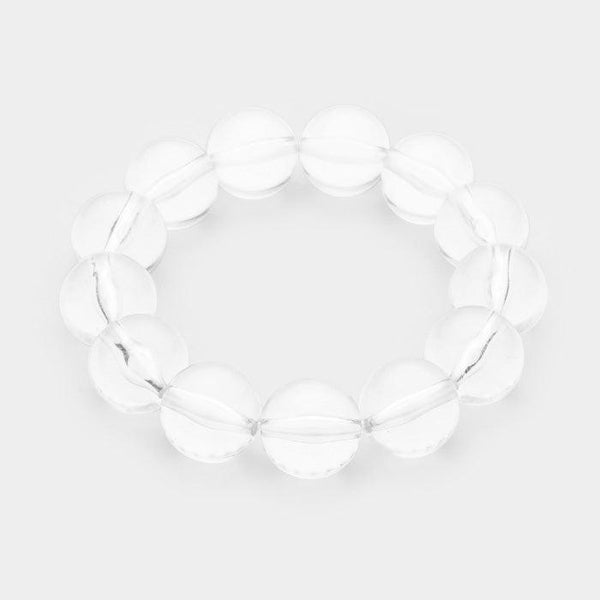 Lucite Clear Ball Stretch Bracelet