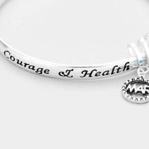 March Birthday Stone "Courage & Health" Bracelet