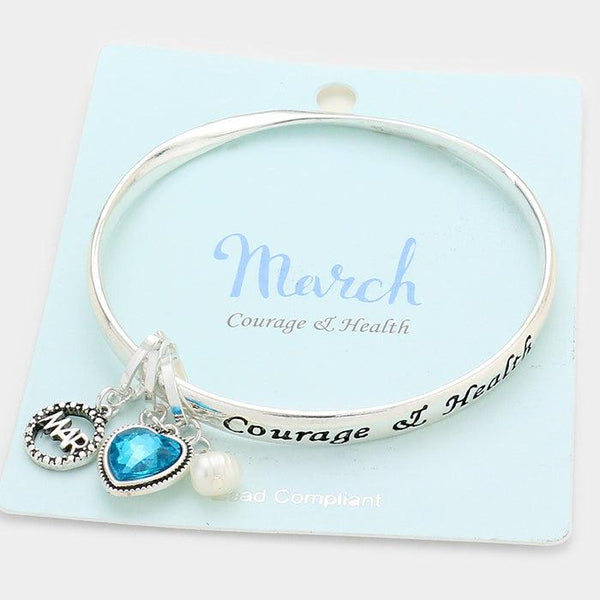 March Birthday Stone "Courage & Health" Bracelet