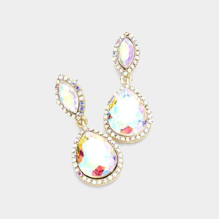Marquise Abalone Teardrop Evening Earrings by BLUE ICE