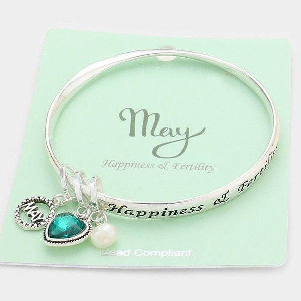 May Birthday Stone "Happiness & Fertility" Bracelet