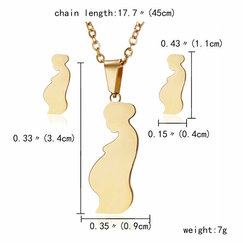Mother & Child Gold Necklace & Earrings Set-Necklace-SPARKLE ARMAND