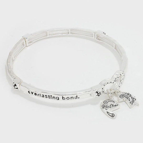 "Mother & Daughter" Heart Stretch Bracelet