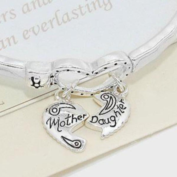 "Mother & Daughter" Heart Stretch Bracelet