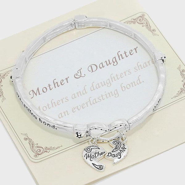 "Mother & Daughter" Heart Stretch Bracelet