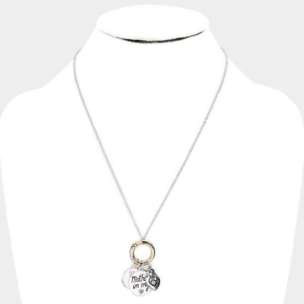Mother In My Heart Baby Foot Pendant Necklace-Necklace-SPARKLE ARMAND