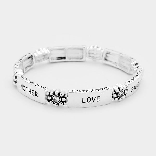 "Mother and Daughter" Silver Bracelet with Card