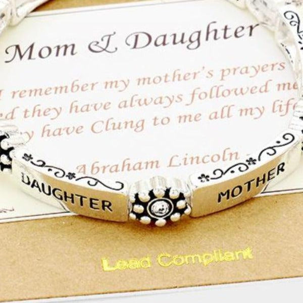 "Mother and Daughter" Silver Bracelet with Card
