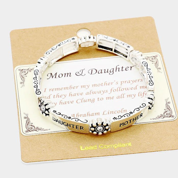 "Mother and Daughter" Silver Bracelet with Card
