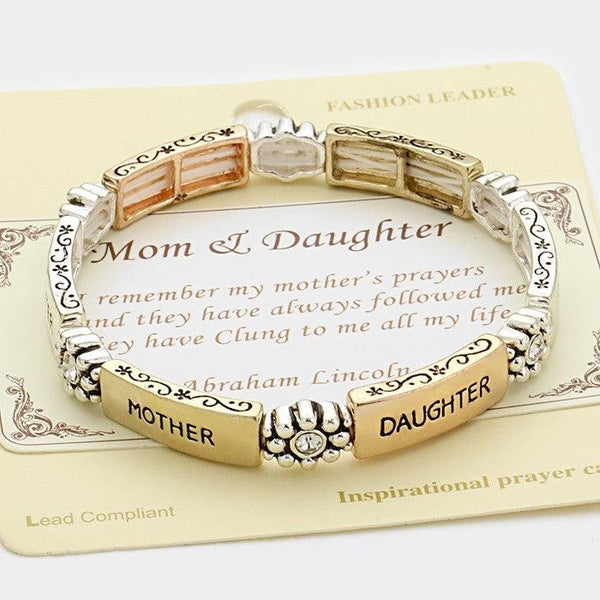 "Mother and Daughter" Tri-Tone Bracelet with Card