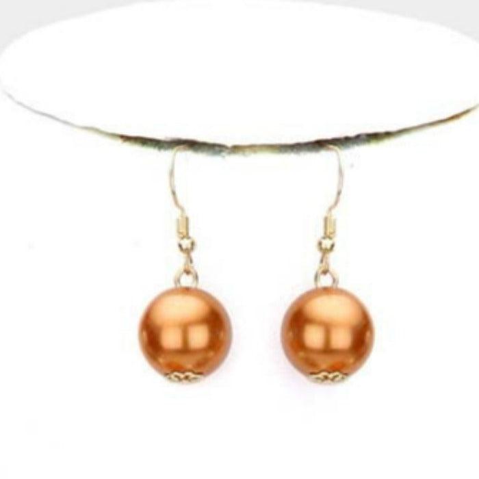 Multi Color Faux Pearl Necklace & Earring Set
