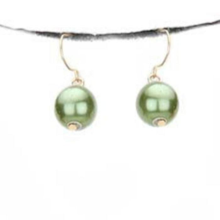 Multi Color Faux Pearl Triple Strand Necklace & Earring Set