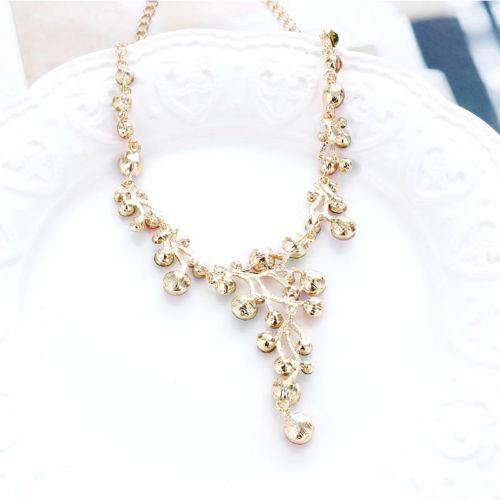 Multi-Colored Crystal Vine Gold Statement Necklace-Necklace-SPARKLE ARMAND