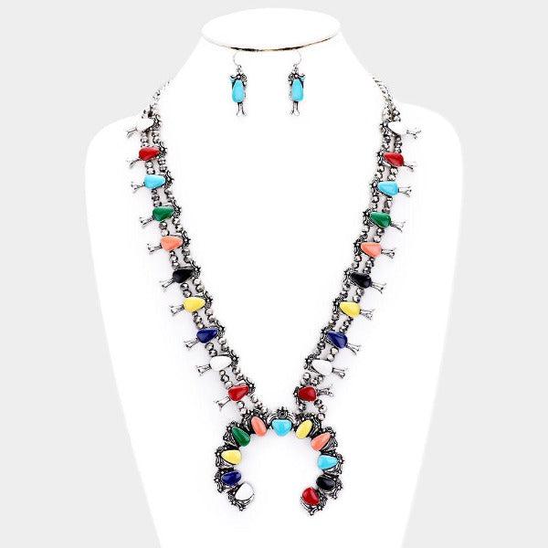 Natural Stone Tribal Necklace & Earrings by TANIE