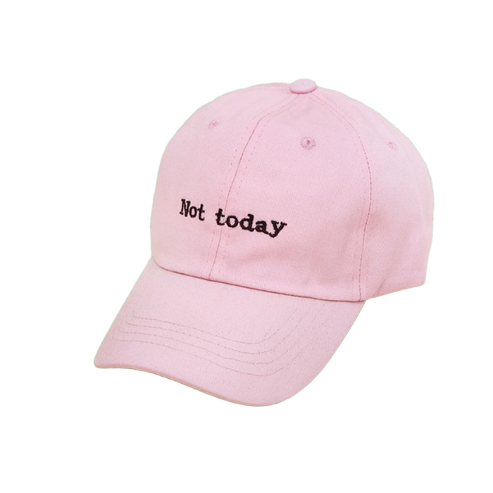 'Not today' Pink Embroidered Baseball Cap-Hat-SPARKLE ARMAND