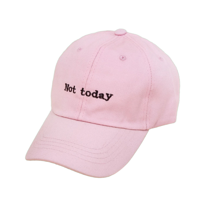 'Not today' Pink Embroidered Baseball Cap-Hat-SPARKLE ARMAND