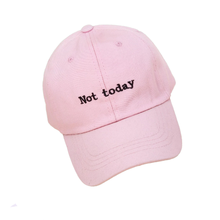 'Not today' Pink Embroidered Baseball Cap-Hat-SPARKLE ARMAND