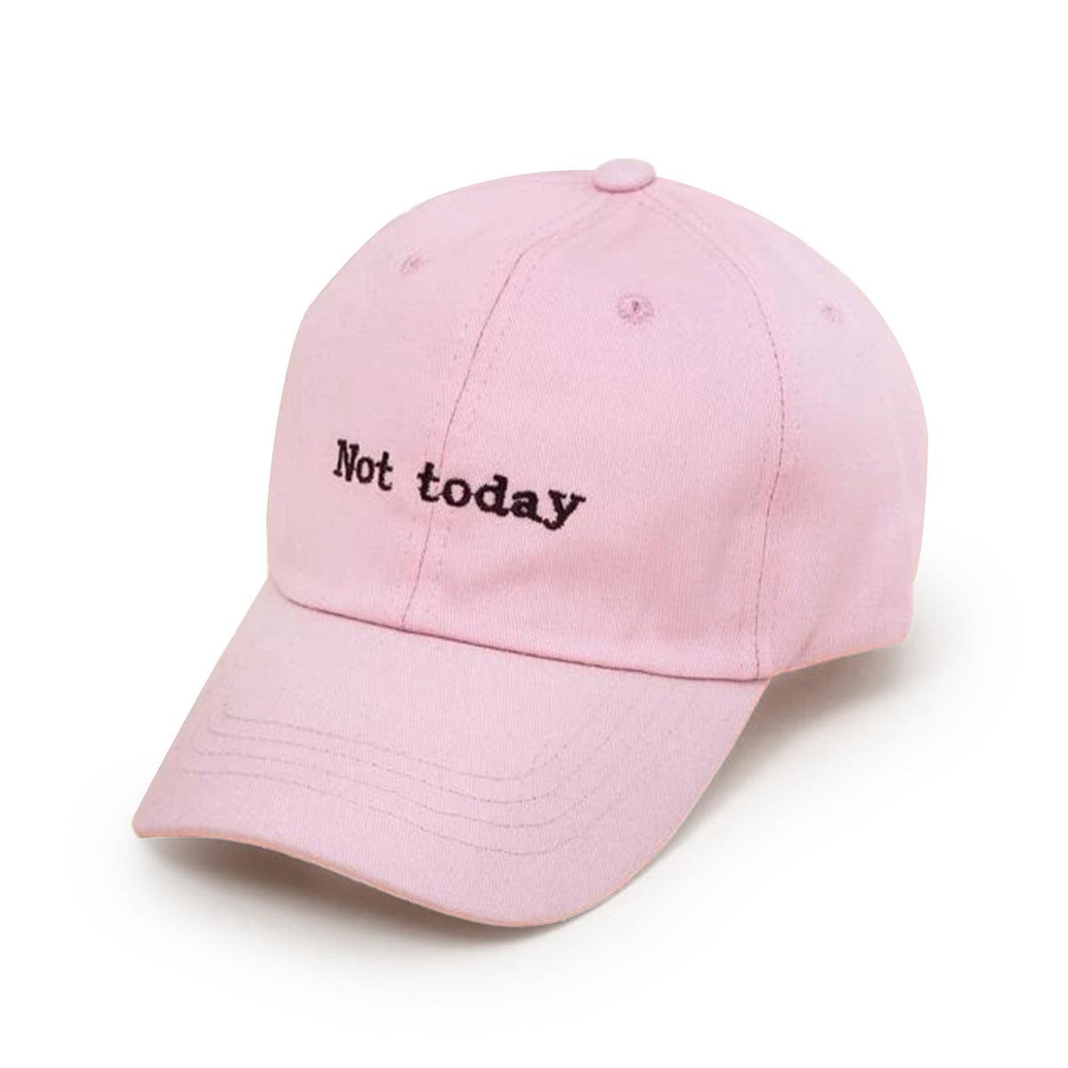 'Not today' Pink Embroidered Baseball Cap-Hat-SPARKLE ARMAND