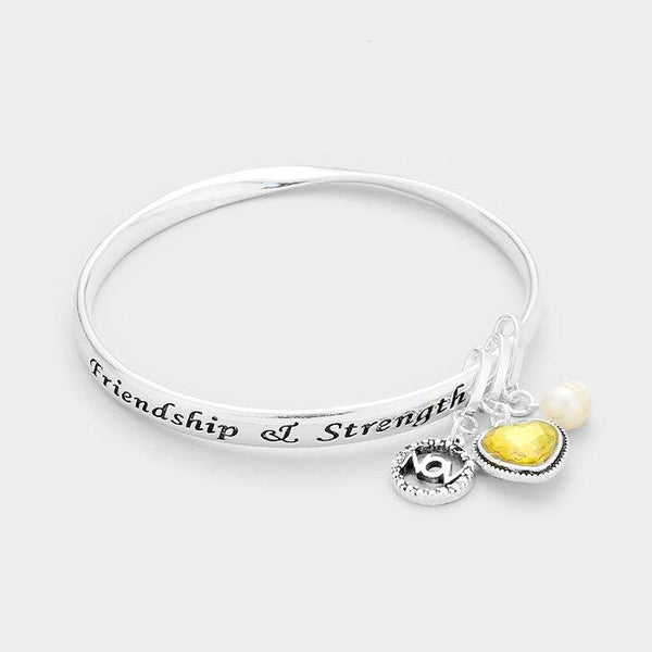 November Birthday Stone "Friendship & Strength" Bracelet