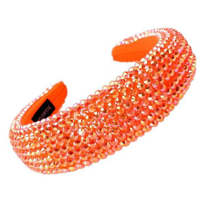 Orange Faceted Bead Padded Headband-Hair Accessories-SPARKLE ARMAND