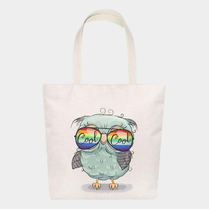 Owl Printed Canvas Tote Eco Bag