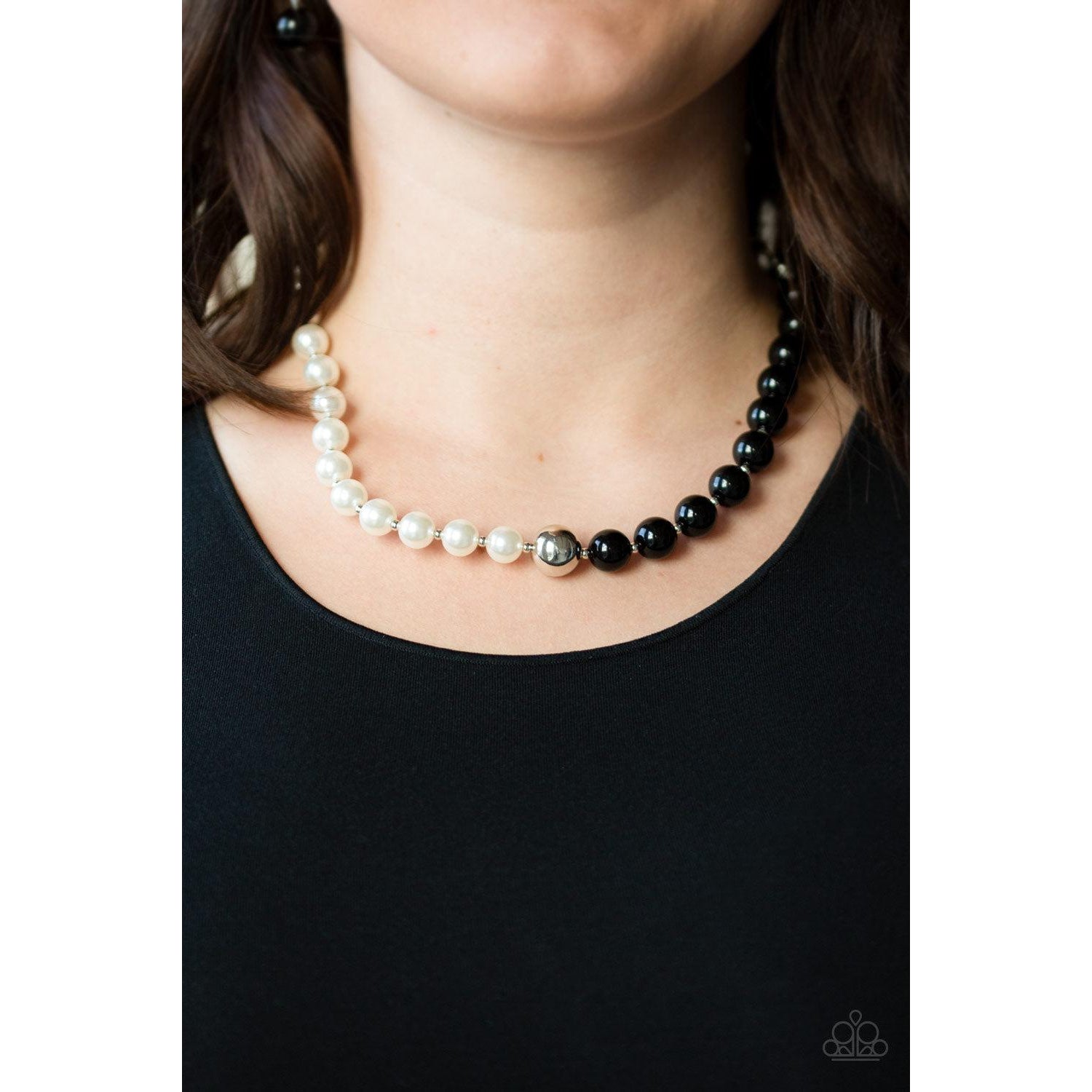 Paparazzi 5th Avenue A-Lister Black Necklace & Earrings Set-Necklace-SPARKLE ARMAND