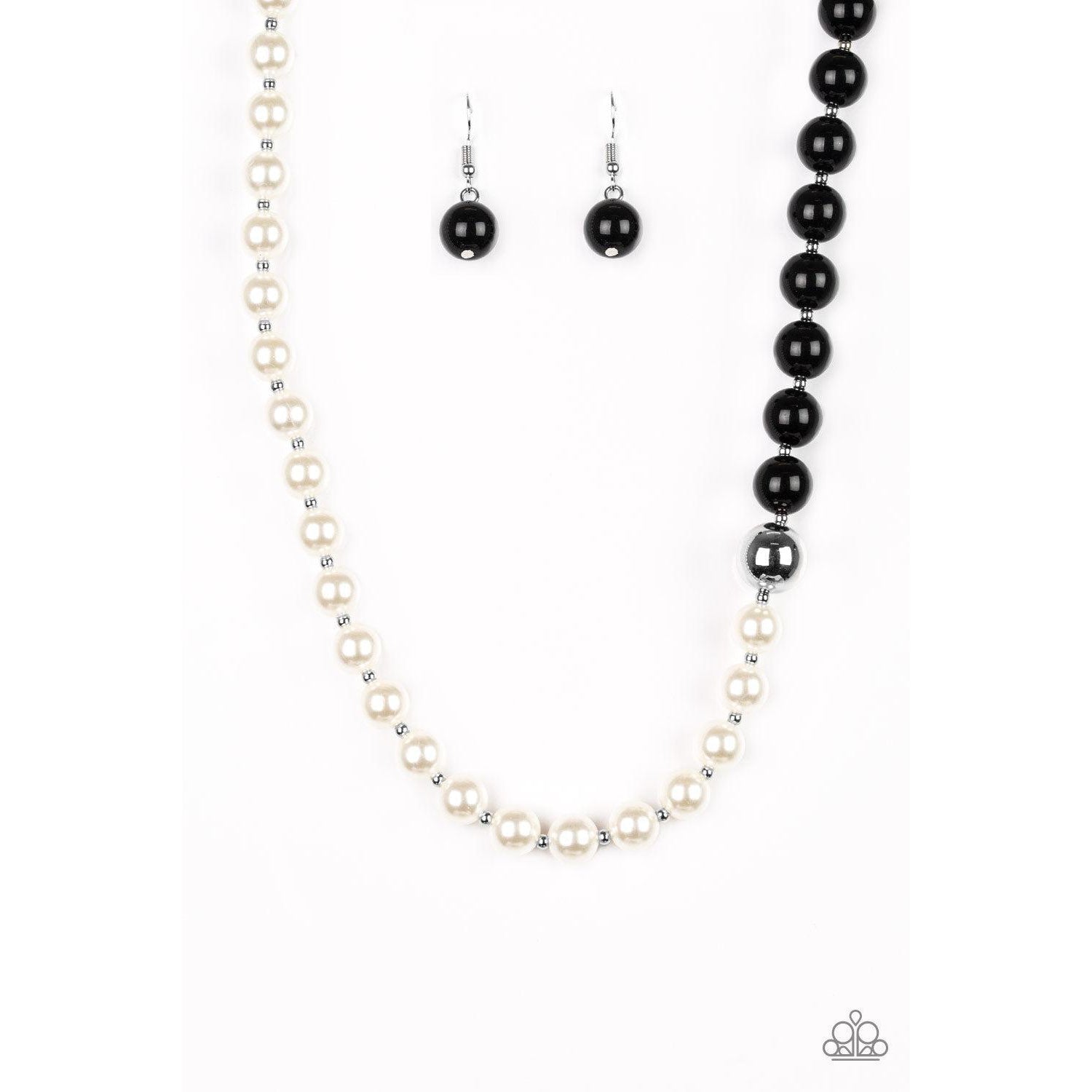 Paparazzi 5th Avenue A-Lister Black Necklace & Earrings Set-Necklace-SPARKLE ARMAND