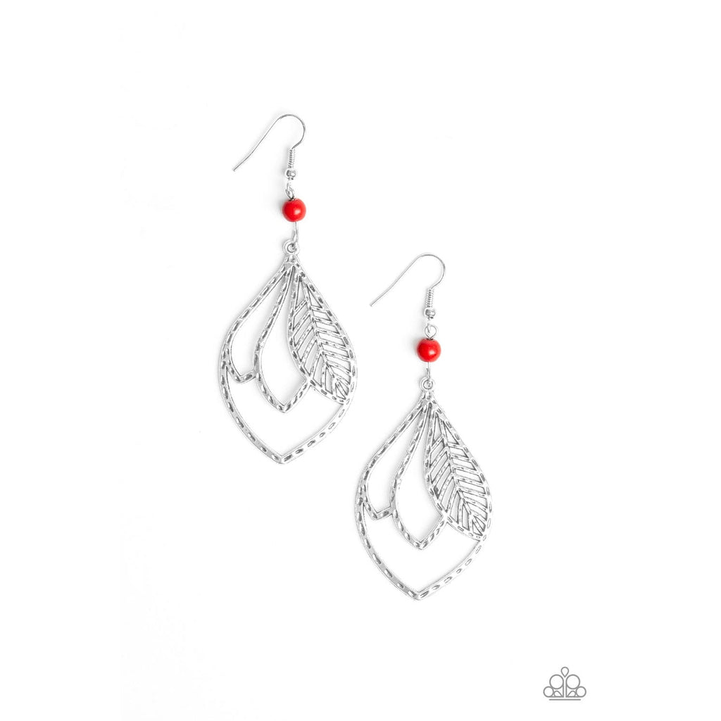 Paparazzi Absolutely Airborne Red Pierced Earrings