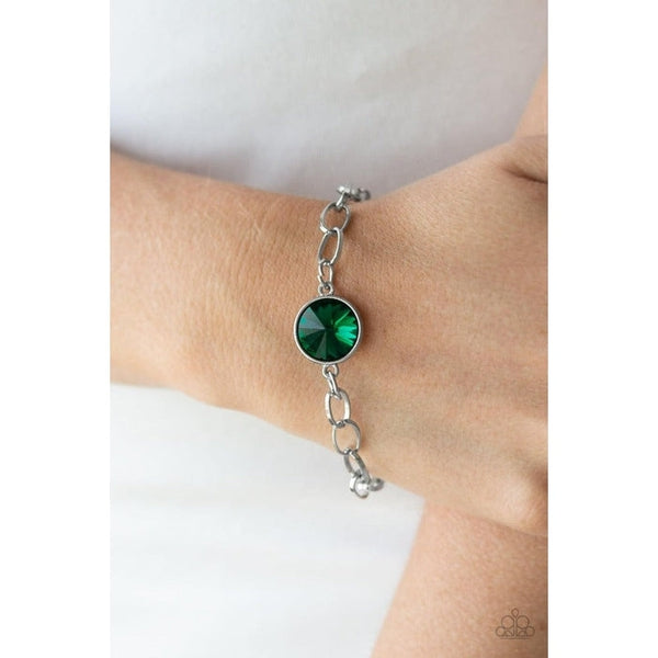 Paparazzi All Aglitter - Green Toggle Closure Bracelet