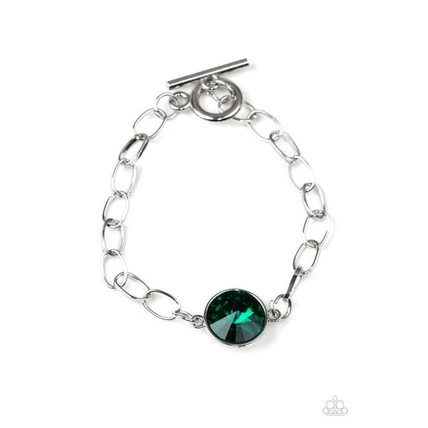 Paparazzi All Aglitter - Green Toggle Closure Bracelet