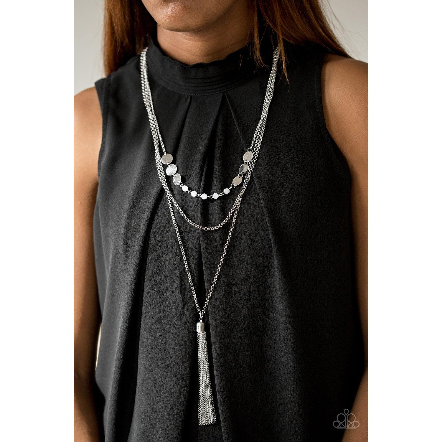 Paparazzi Celebration of Chic White Necklace & Earrings Set-Necklace-SPARKLE ARMAND