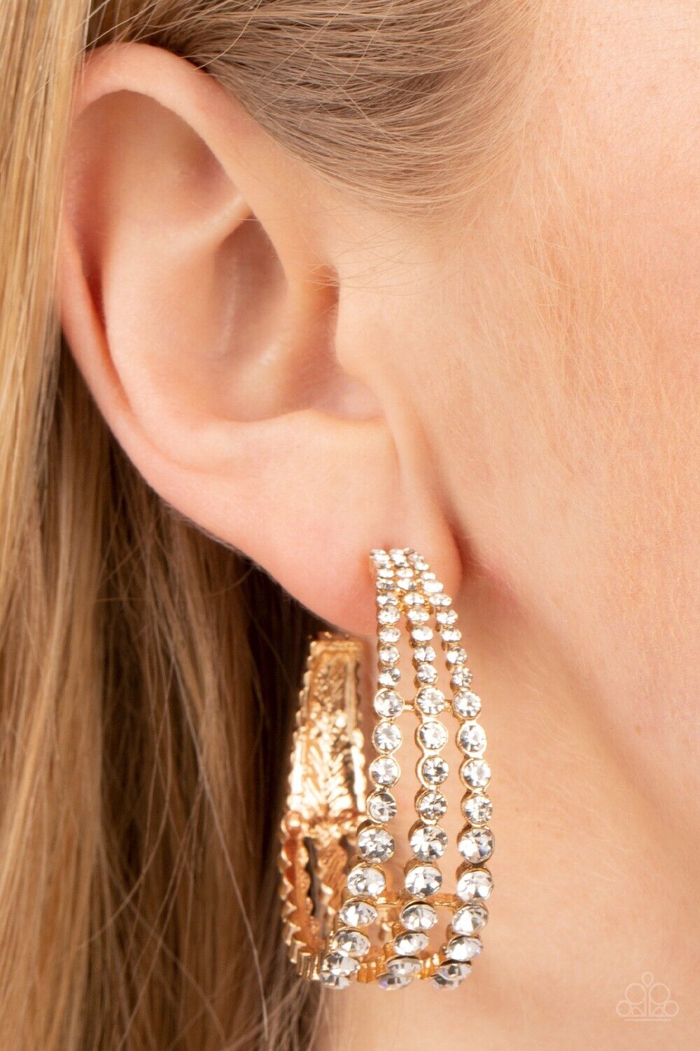 Paparazzi Cosmopolitan Cool - Gold- Hoop Earrings 2"-Earring-SPARKLE ARMAND
