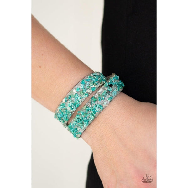 Paparazzi "Crush to Conclusions Green" Crushed Rock Bracelet