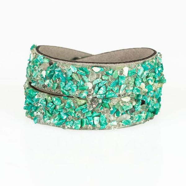 Paparazzi "Crush to Conclusions Green" Crushed Rock Bracelet