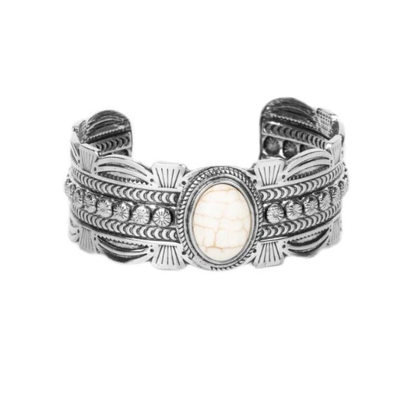 Paparazzi Desert Stroll White Faux Turquoise Bracelet