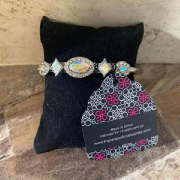 Paparazzi Disarming Dazzle Aurora Borealis Silver Bracelet