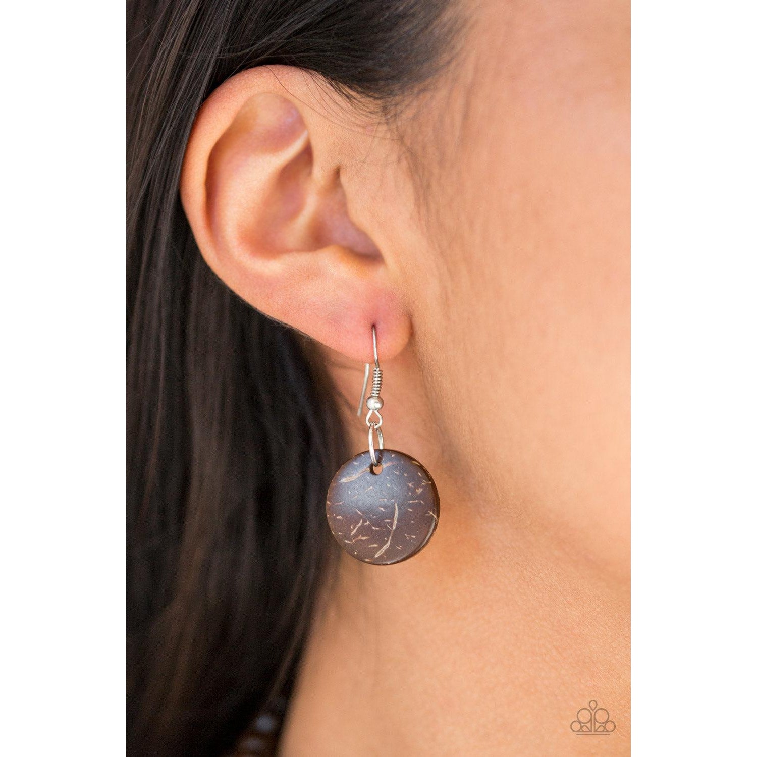 Paparazzi Dominican Disco Blue Wooden Necklace & Earrings Set