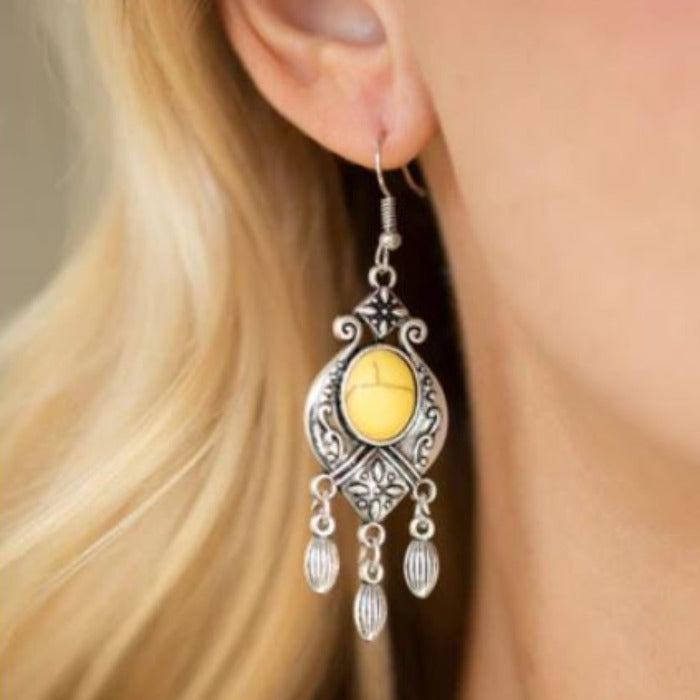 Paparazzi Enchantingly Environmentalist Yellow Earrings