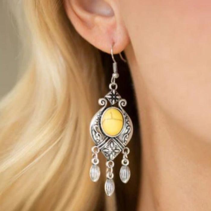 Paparazzi Enchantingly Environmentalist Yellow Earrings